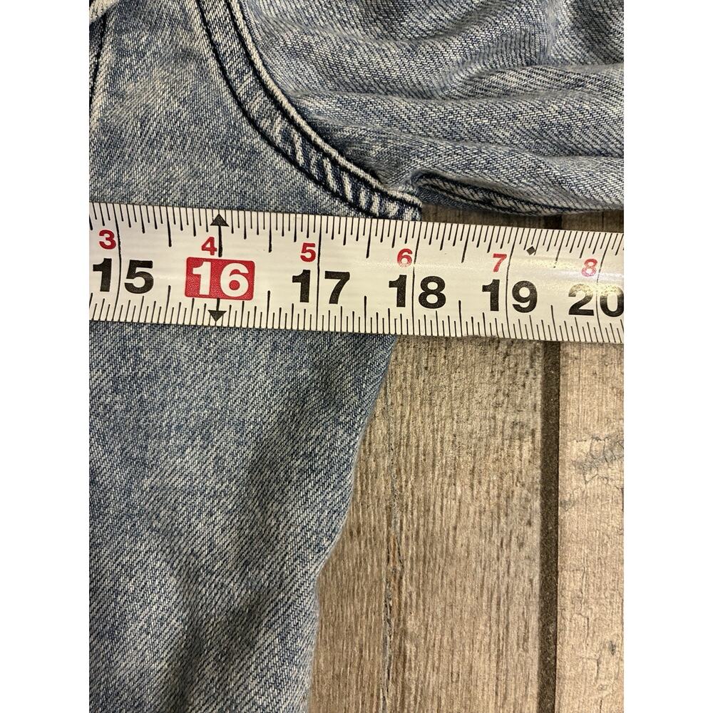 Hidden Jeans Distressed Cropped Soft Denim Jacket Light Wash Raw Hem Large - Picture 9 of 12